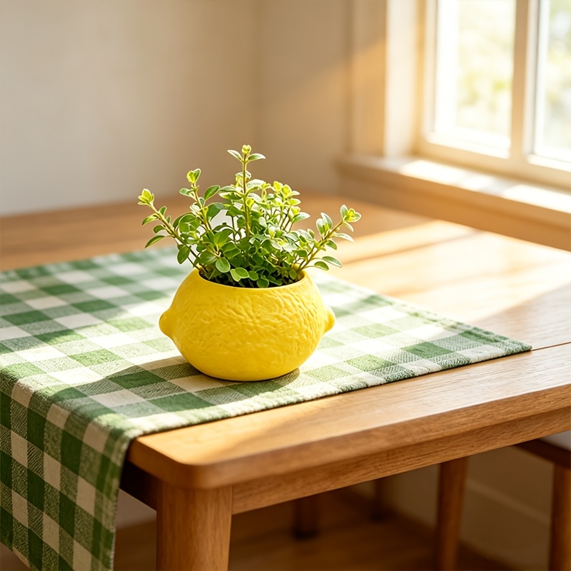 Lemon Shape Decorative Planter - Echeveria Succulent 评论和价格